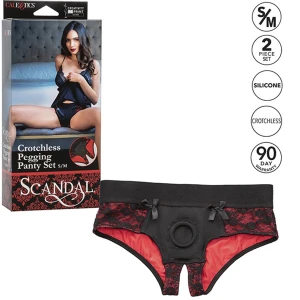 CALEXOTICS - SCANDAL ENSEMBLE DE CULOTTES SANS ENTREJAMBE AVEC GODE TAILLE L/XL